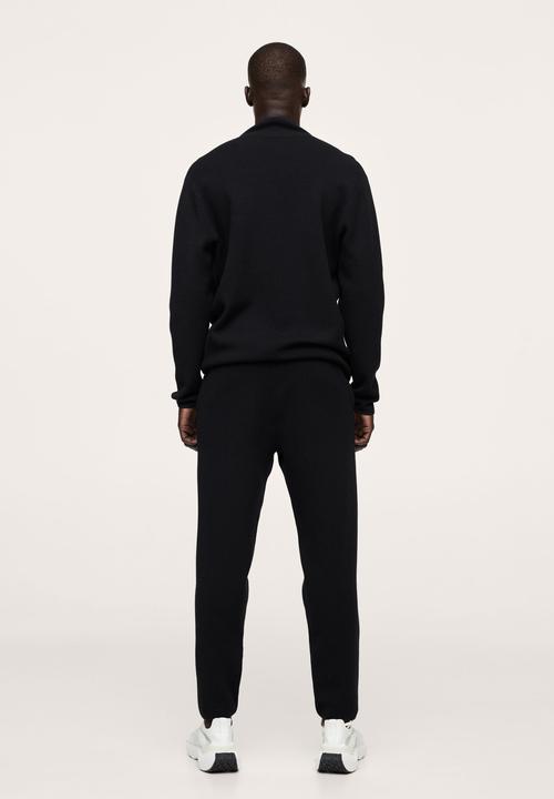MANGO - Zipped high collar Cardigan luxusc - black