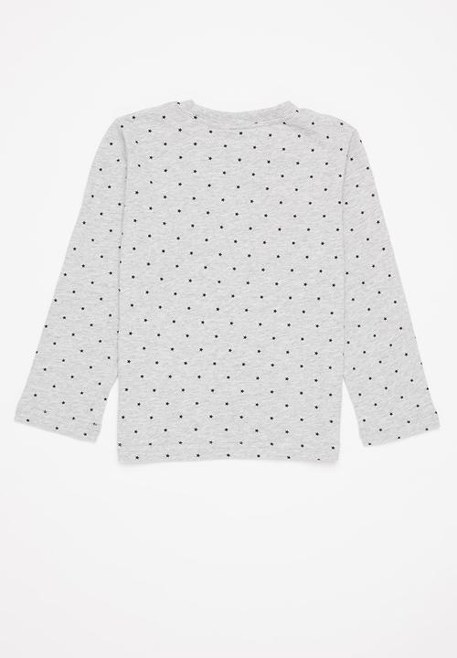 Pop Candy - Girls 2 pack printed long sleeve tee - black & grey 