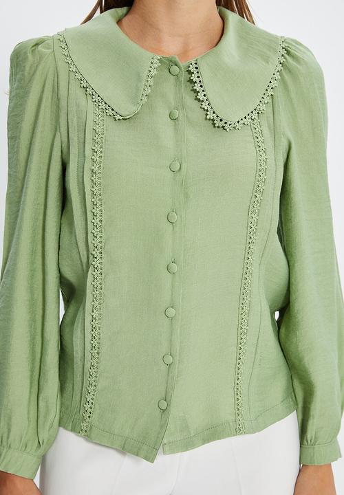 Trendyol - Lace detailed shirt - mint