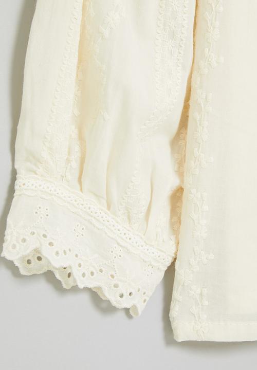 Pop Candy - Girls embroidered blouse - white