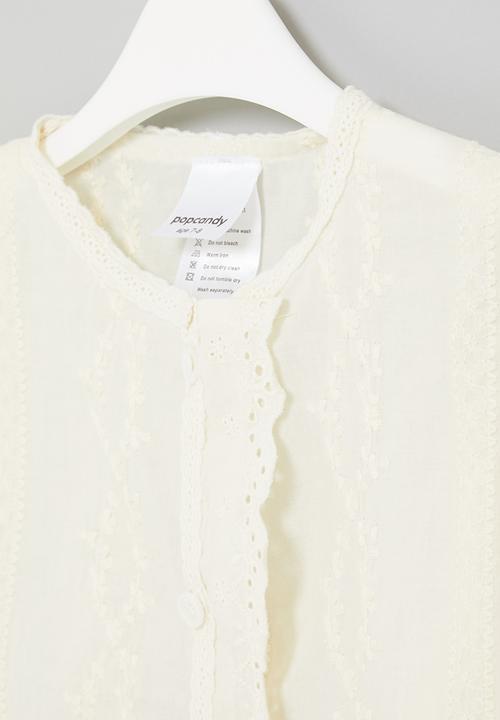 Pop Candy - Girls embroidered blouse - white
