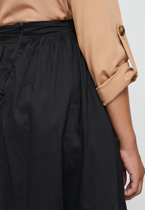 MILLA - Voile tiered midi skirt - black