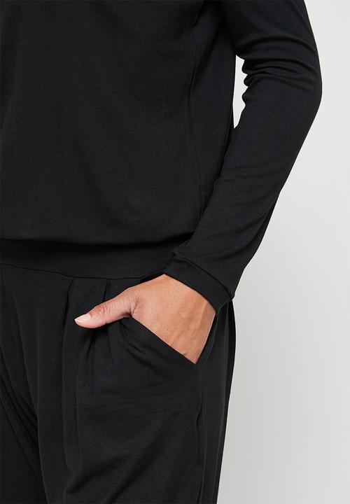 edit - Drop waist harem jumpsuit - black