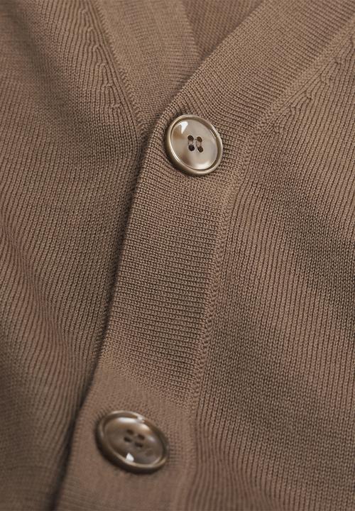MANGO - 100% Merino Wool washable Cardigan Willyc - medium Brown