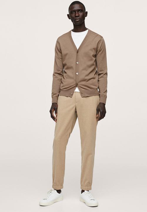 MANGO - 100% Merino Wool washable Cardigan Willyc - medium Brown
