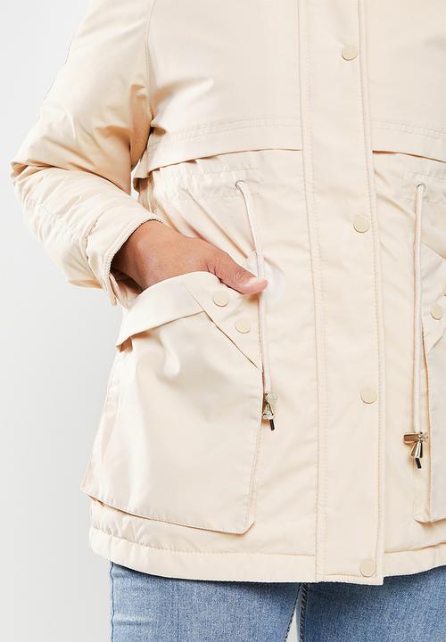 dailyfriday - Faux fur hooded parker - stone