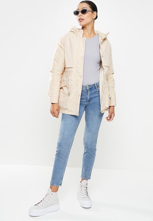 dailyfriday - Faux fur hooded parker - stone