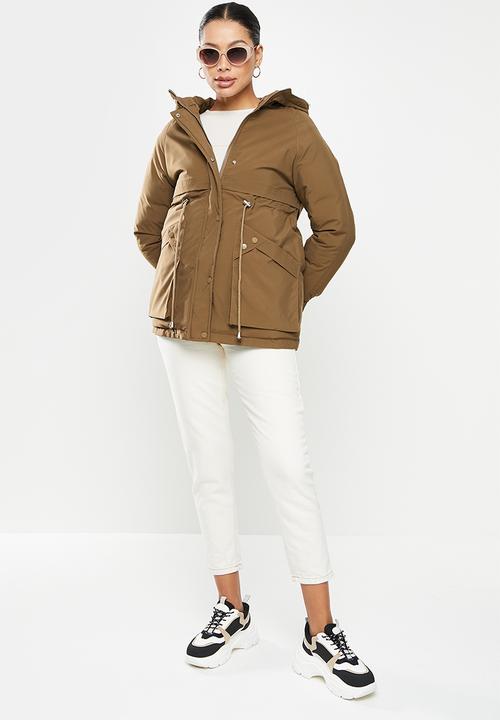 dailyfriday - Faux fur hooded parker - tobacco