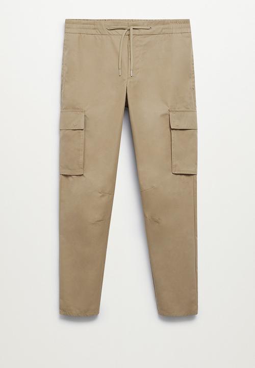 MANGO - Trousers Mercurio  Cargo jogger pants - light beige
