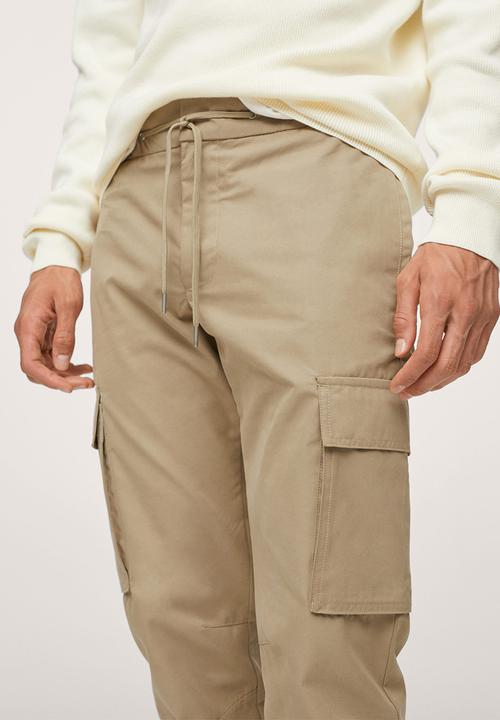MANGO - Trousers Mercurio  Cargo jogger pants - light beige