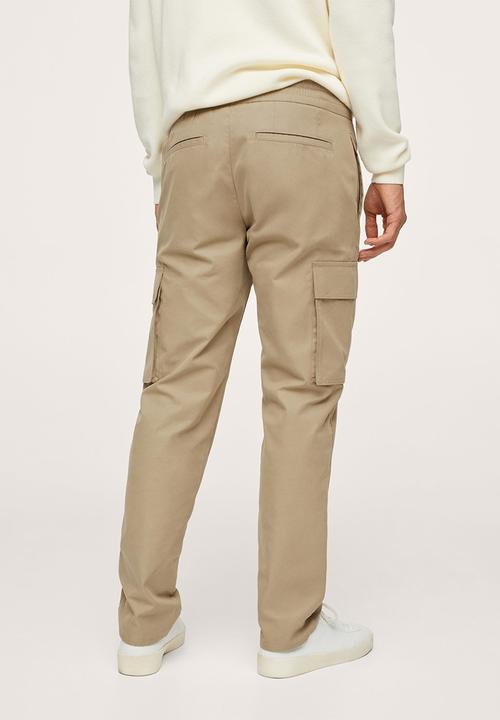 MANGO - Trousers Mercurio  Cargo jogger pants - light beige