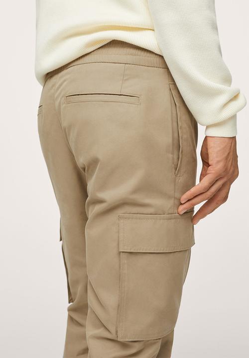 MANGO - Trousers Mercurio  Cargo jogger pants - light beige
