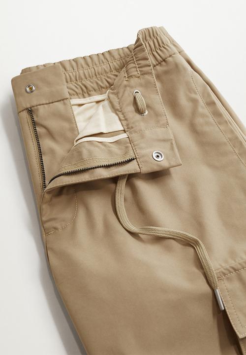 MANGO - Trousers Mercurio  Cargo jogger pants - light beige