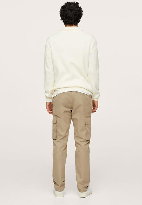 MANGO - Trousers Mercurio  Cargo jogger pants - light beige