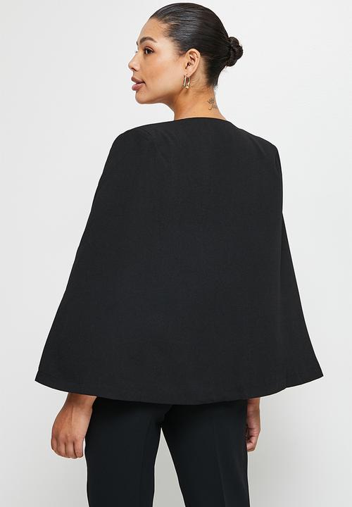 edit - Suit cape jacket - black