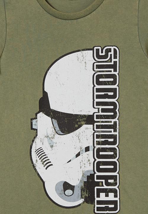Cotton On - Short sleeve license1 tee - lcn dis swag green &  star wars trooper