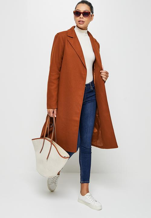 edit - D-ring belted coat - rust