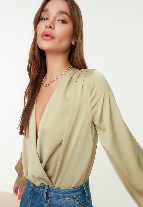 Trendyol - Double breasted collar bodysuit - mint