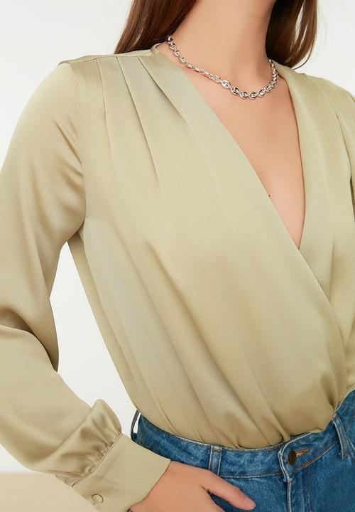 Trendyol - Double breasted collar bodysuit - mint