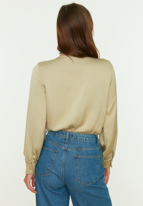 Trendyol - Double breasted collar bodysuit - mint