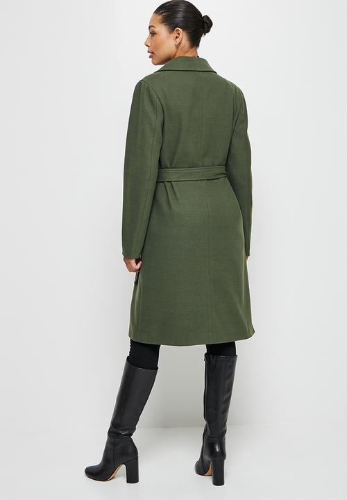 edit - D-ring belted coat - fatigue