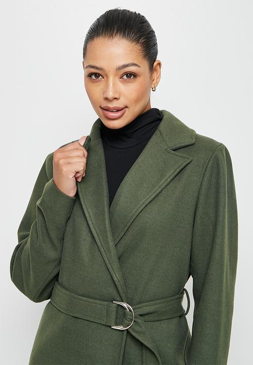 edit - D-ring belted coat - fatigue