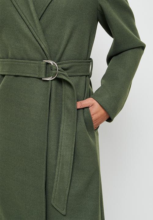 edit - D-ring belted coat - fatigue