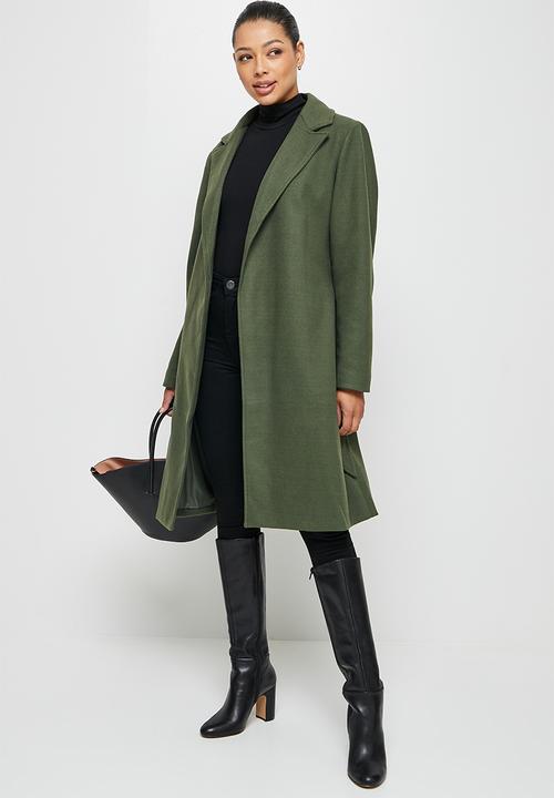 edit - D-ring belted coat - fatigue