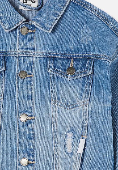 Cotton On - Emmy oversized denim jacket - weekend wash/rips
