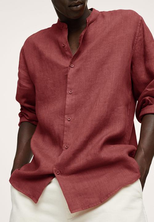 MANGO - Shirt calcuta regular fit - burnt orange