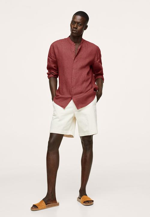 MANGO - Shirt calcuta regular fit - burnt orange