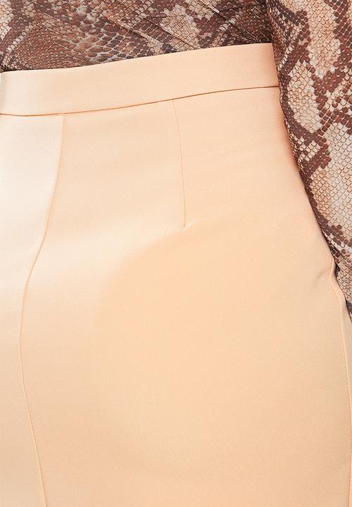Missguided - Tailored double split mini skirt - stone