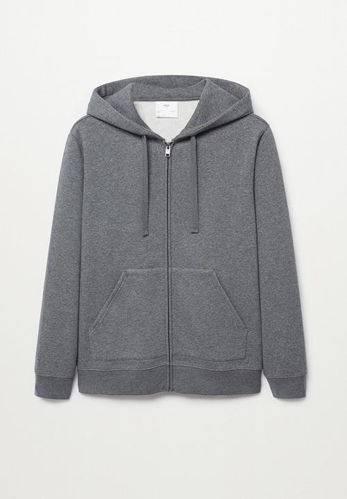 MANGO - Bady Zipper cotton Sweatshirt  - Dark Grey
