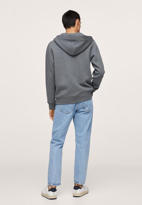 MANGO - Bady Zipper cotton Sweatshirt  - Dark Grey
