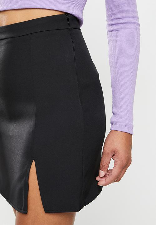 Missguided - Tailored double split mini skirt - black