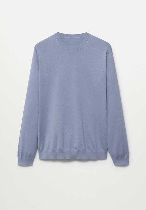 MANGO - Thermoregulator cotton-blend sweater - pastel blue