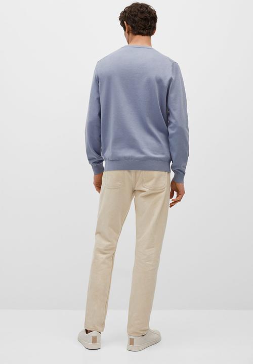 MANGO - Thermoregulator cotton-blend sweater - pastel blue