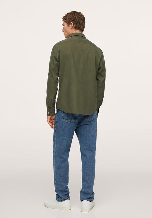 MANGO - Shirt nai slim fit - khaki