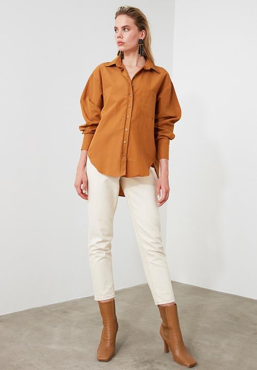 Trendyol - Boyfriend shirt - camel