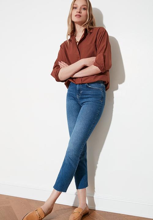 Trendyol - Boyfriend shirt - brown