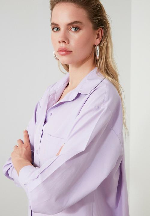 Trendyol - Boyfriend shirt - lilac