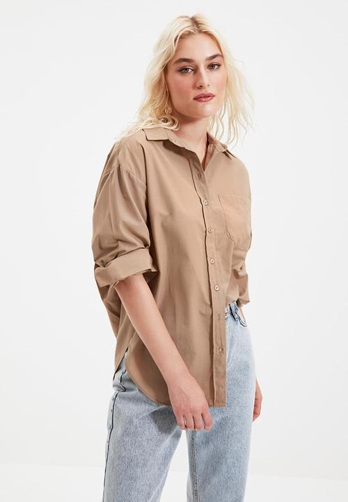 Trendyol - Boyfriend shirt - mink