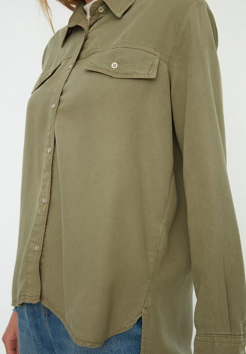 Trendyol - Denim shirt - khaki