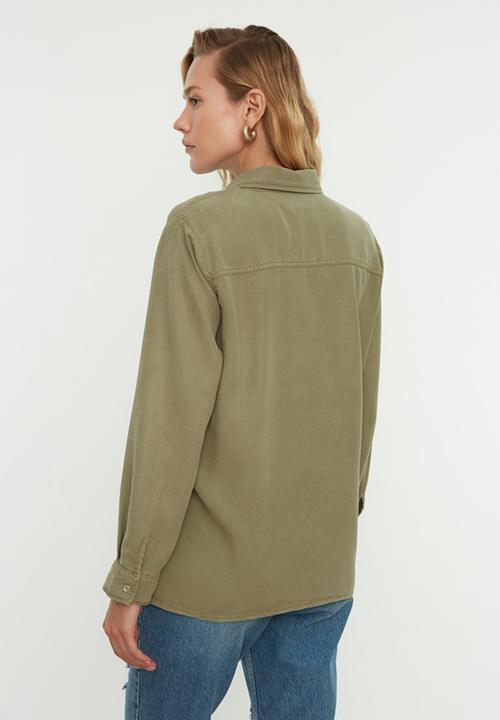 Trendyol - Denim shirt - khaki