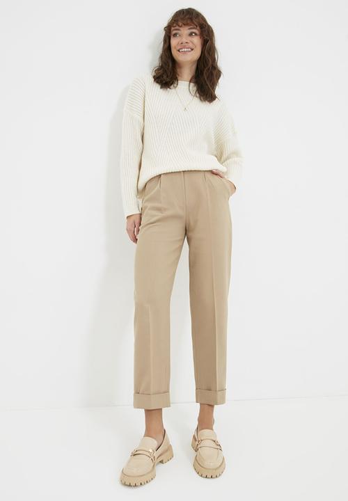 Trendyol - High waist pleated detailed trousers - mink