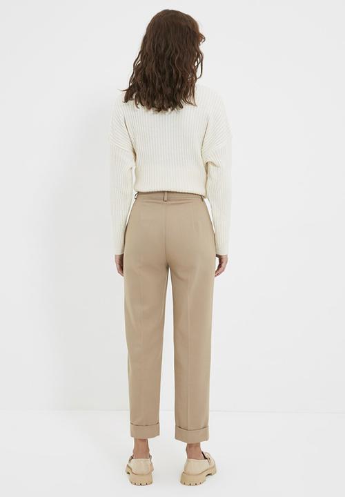 Trendyol - High waist pleated detailed trousers - mink