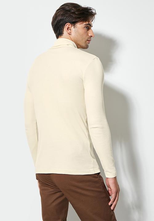Superbalist - Sochi long sleeve ribbed roll neck tee - stone