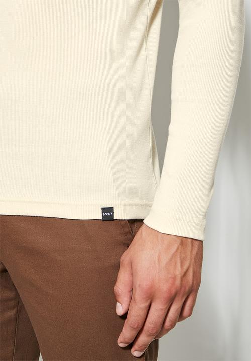 Superbalist - Sochi long sleeve ribbed roll neck tee - stone