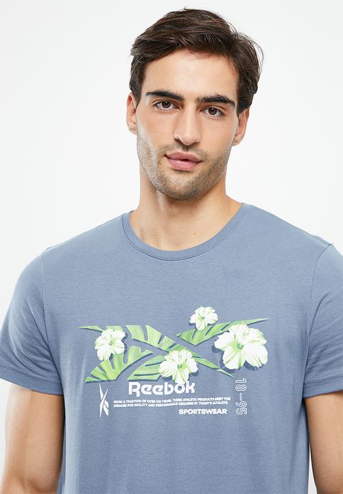 Reebok - GS Vector Flower Tee - blue slate