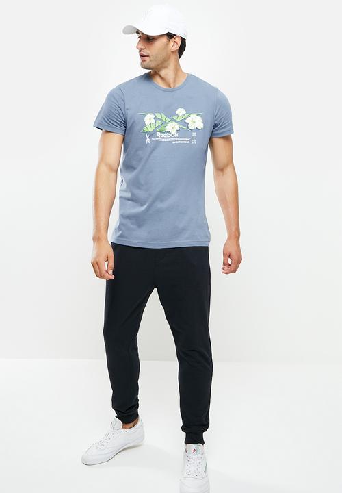 Reebok - GS Vector Flower Tee - blue slate